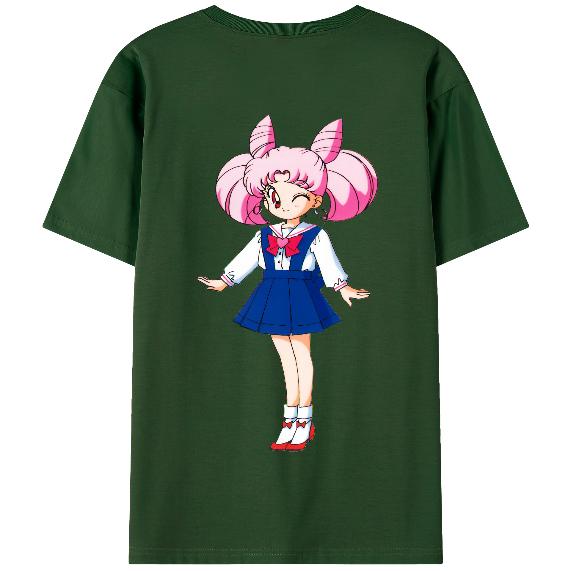 （画像用） 美少女戦士セーラームーン ちびうさ Sailor Moon Chibiusa Tsukino Usagi Small Lady Serenity 綿100％半袖Tシャツ（背面プリント）